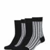 CAMANO Socken ca-soft Hahnentritt mit Bio-Baumwolle 4er Pack black