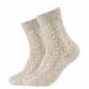 CAMANO Socken cosy cable stitch 2er Pack nature