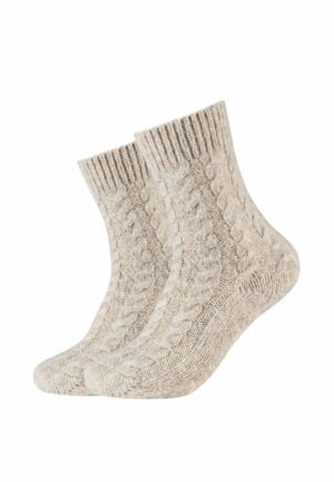 CAMANO Socken cosy cable stitch 2er Pack nature