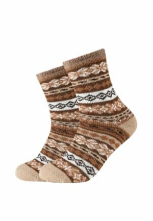 CAMANO Socken Cosy Double Layer Winter 2er Pack taupe