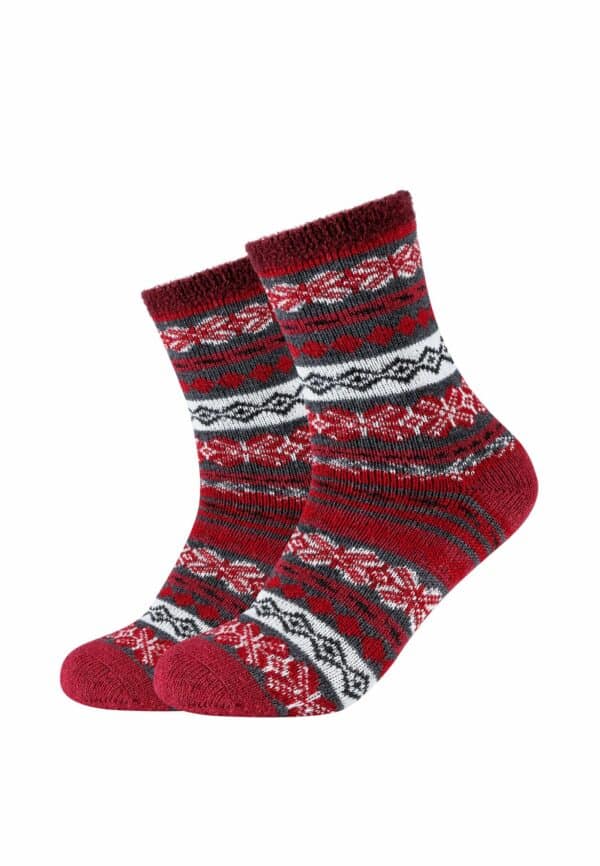 CAMANO Socken Cosy Double Layer Winter 2er Pack oxblood red