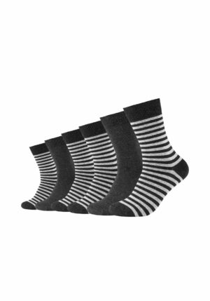 CAMANO Socken Comfort geringelt 6er Pack anthracite melange