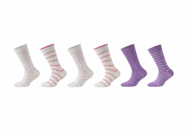 CAMANO Kinder Socken ca-soft Bows mit Bio-Baumwolle 6er Pack lilac petal
