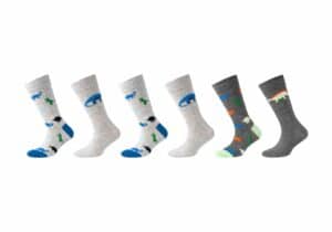 CAMANO Kinder Socken ca-soft Dinosaurier mit Bio-Baumwolle 6er Pack dark grey melange