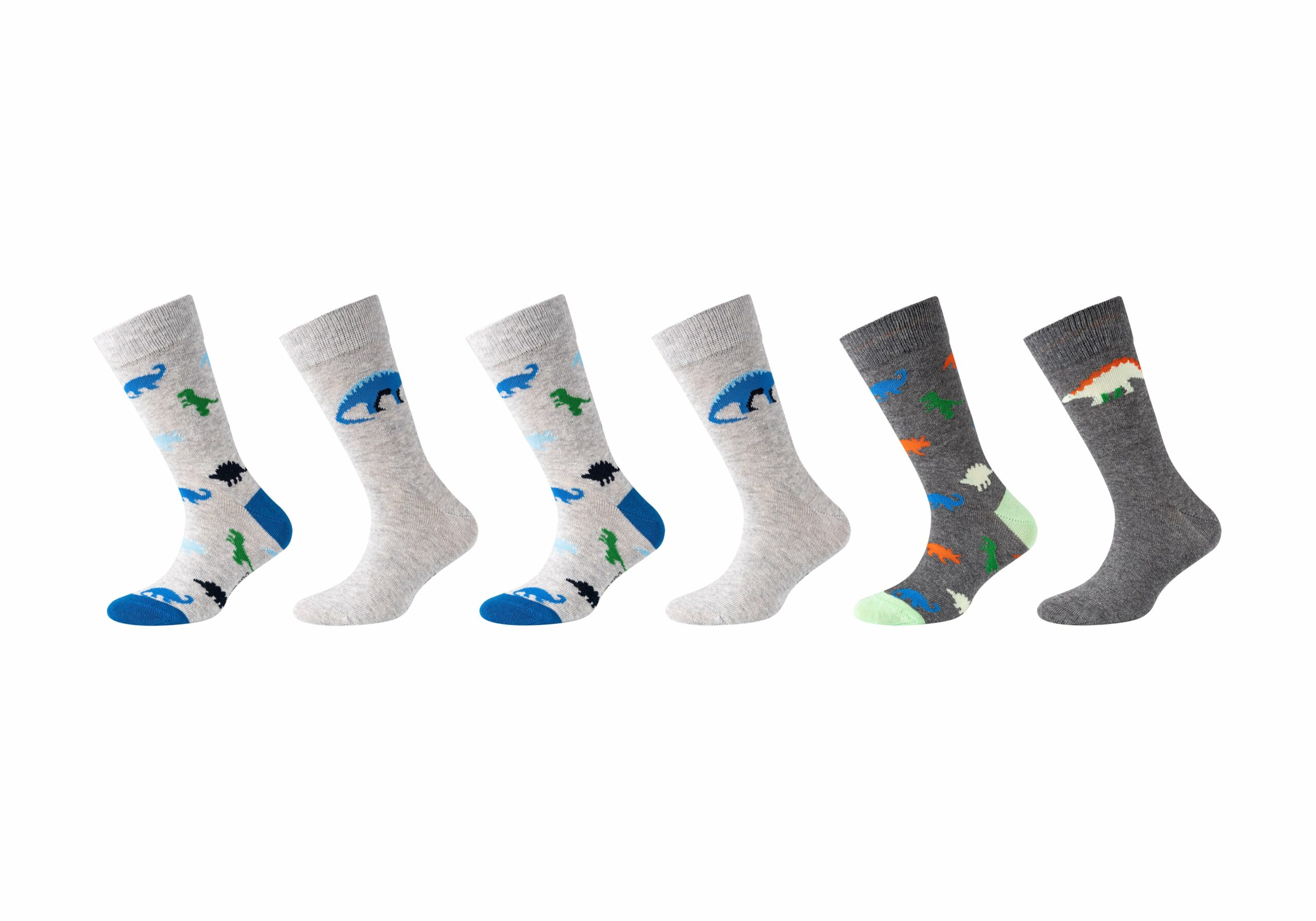 CAMANO Kinder Socken ca-soft Dinosaurier mit Bio-Baumwolle 6er Pack dark  grey melange online kaufen bei