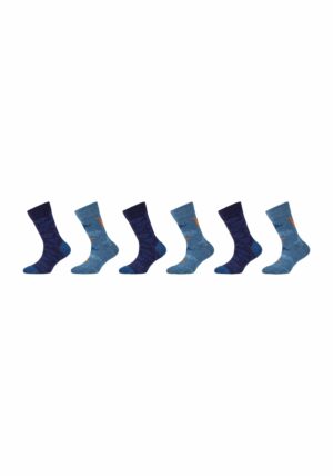 CAMANO Kinder Socken ca-soft Bio-Baumwolle Dino 6er Pack blue