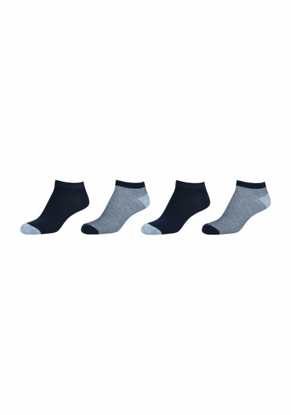 CAMANO Sneakersocken silky touch mini stripes 4er Pack stone melange