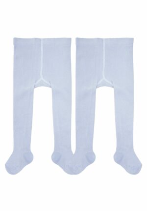 CAMANO Kinder Strumpfhose mit Bio-Baumwolle 2er Pack light blue