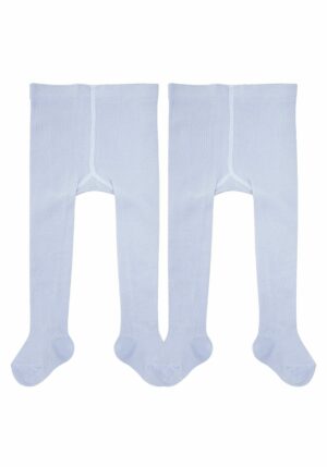 CAMANO Kinder Strumpfhose mit Bio-Baumwolle 2er Pack light blue