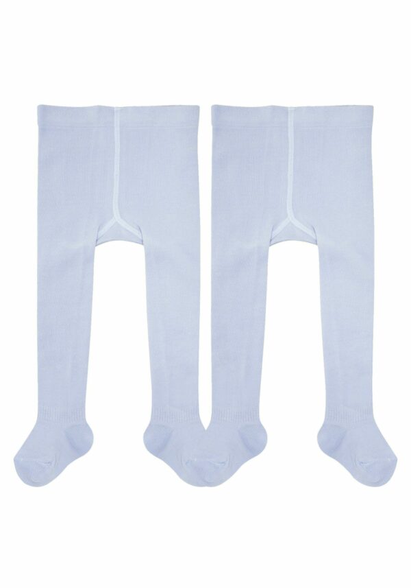 CAMANO Kinder Strumpfhose mit Bio-Baumwolle 2er Pack light blue
