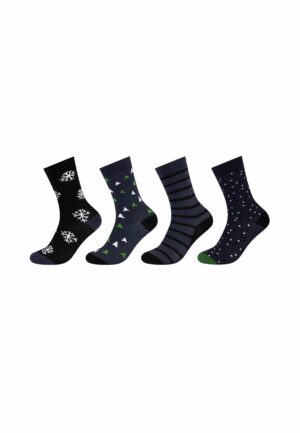 Fun Socks Socken organic cotton Christmas in Box 4er Pack medieval blue