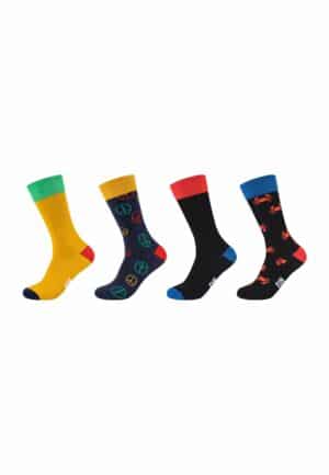 Fun Socks Socken Motifs Graphics 4er Pack ceylon yellow