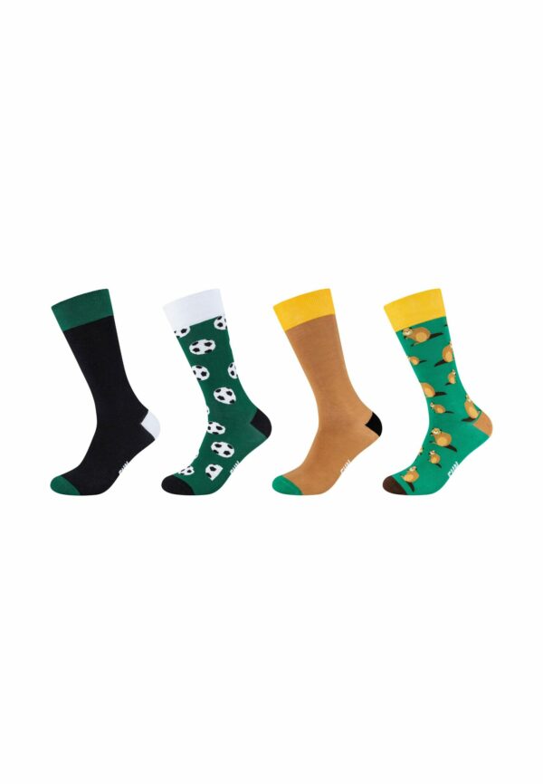 Fun Socks Socken Motifs Graphics 4er Pack green mix