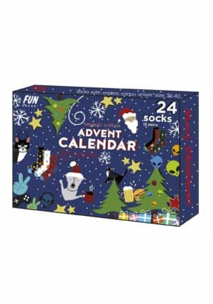 Fun Socks Socken aus Bio-Baumwolle Adventskalender 12er Pack deep cobalt