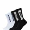 mustang Tennis-Socken mit Bio-Baumwolle 4er Pack black white