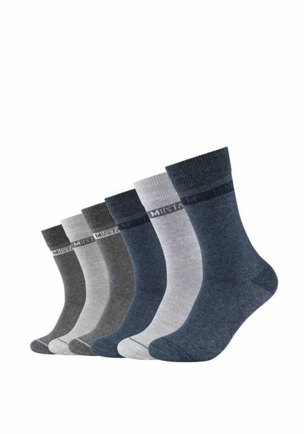 mustang Socken mit Bio-Baumwolle 6er Pack denim melange