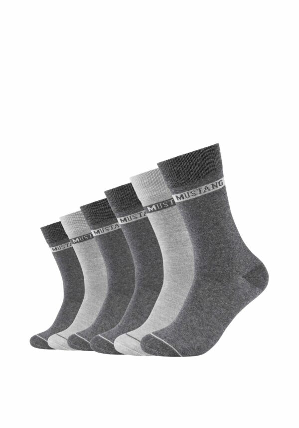 mustang Socken mit Bio-Baumwolle 6er Pack dark grey mix