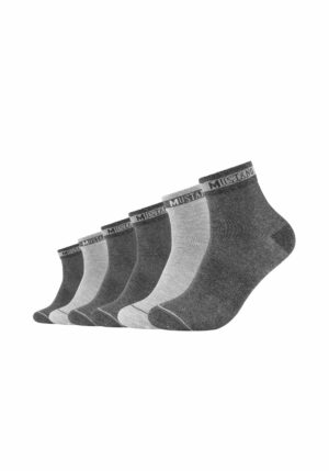 mustang Kurzsocken mit Bio-Baumwolle 6er Pack dark grey mix