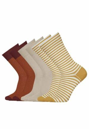 s.Oliver Socken Essentials mit Bio-Baumwolle gemustert 6er Pack ochre