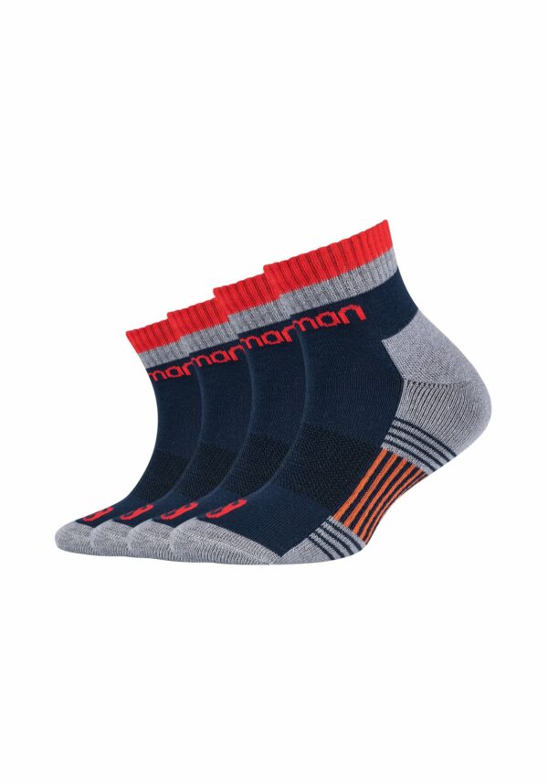 Salomon Kinder Sport Kurzsocken Cushioned 4er Pack Dress Blue/Tomato