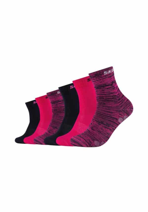 Skechers Kinder Socken Mesh Ventilation 6er Pack pink glow mouliné