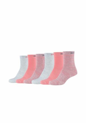 Skechers Kinder Socken Mesh Ventilation 6er Pack flamingo mouliné