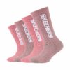 Skechers Kinder Tennis-Socken Cushioned 4er Pack flamingo mouliné