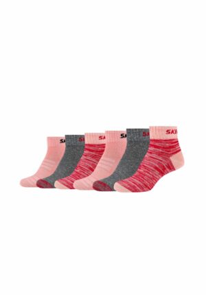 Skechers Kinder Kurzsocken Mesh Ventilation 6er Pack flamingo mix