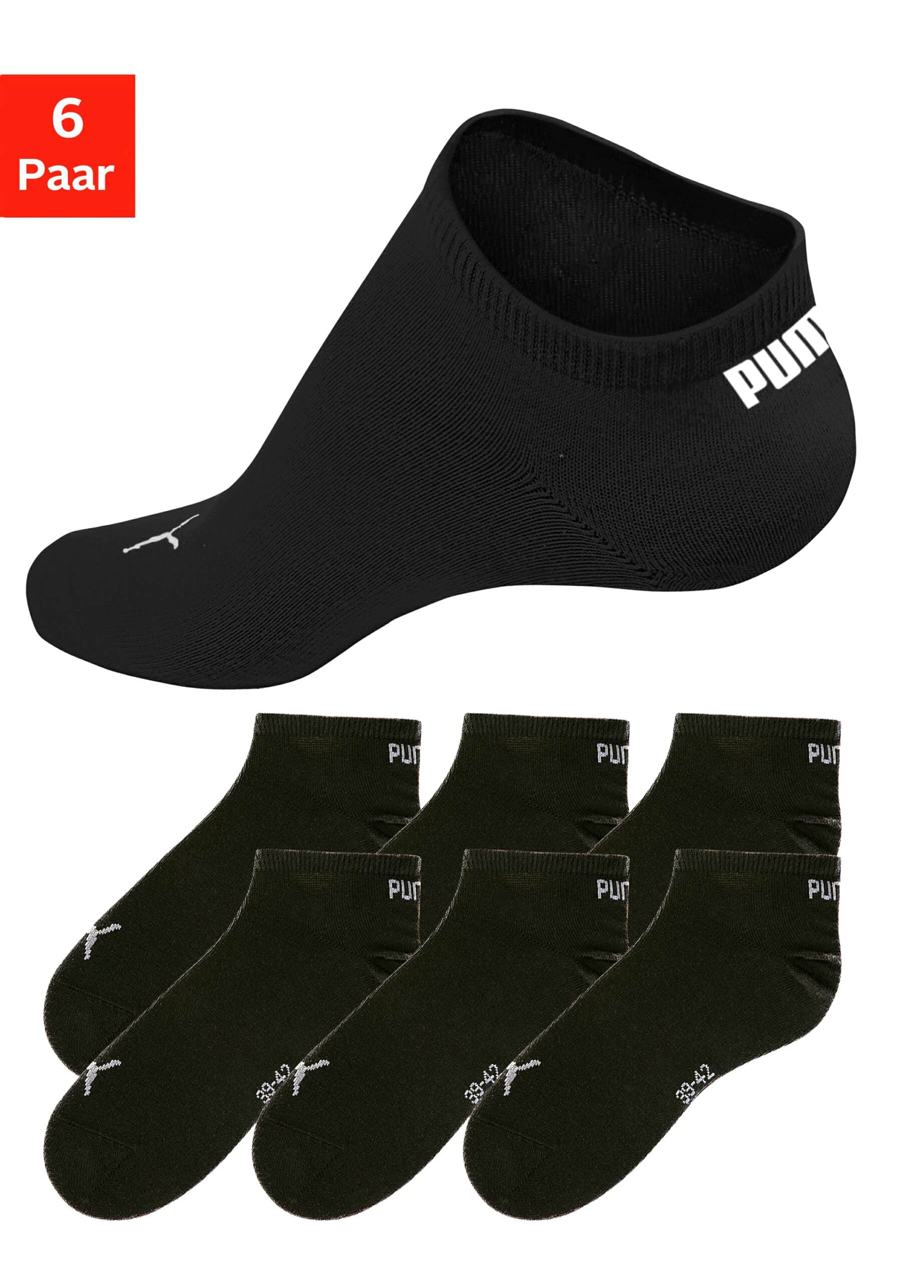 PUMA Kurzsocken, (6 Paar), mit Rippbündchen online kaufen bei